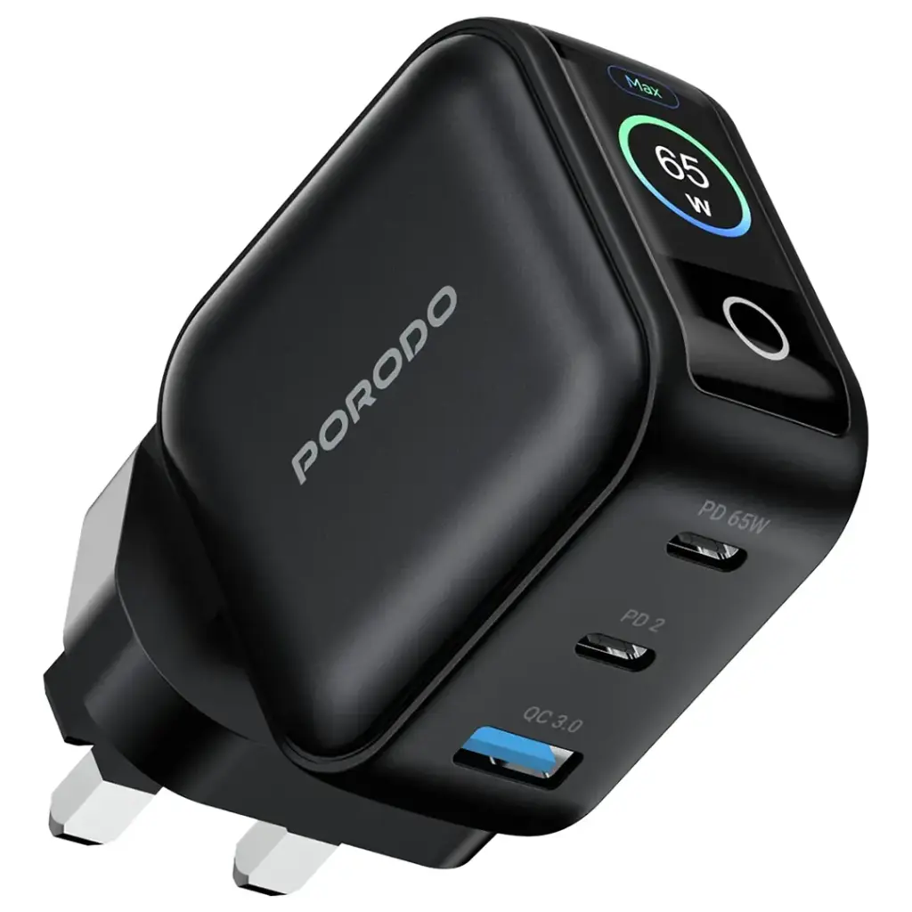 شارژر دیواری Porodo Nexora PD 65W مدل PDWCP5265BK