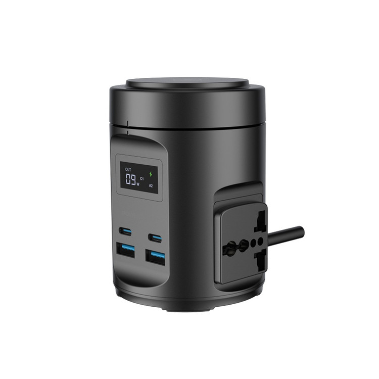هاب برق و شارژ Powerology MagSafe Power Hub با شارژ بیسیم 15W، USB-C PD 65W و USB-A QC 3.0