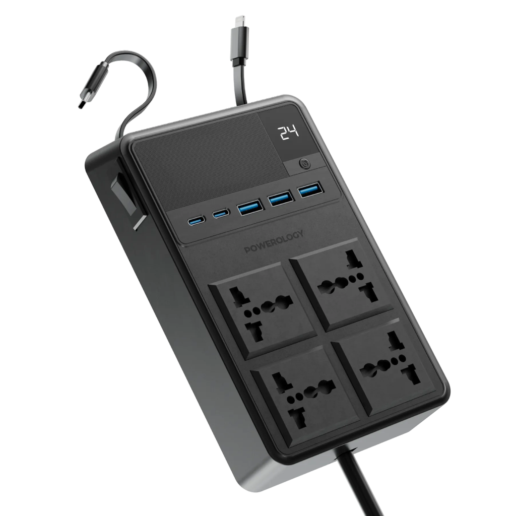 چندراهی و محافظ برق 2500W پاورولوژی مدل POWEROLOGY 4 AC POWER STRIP PWC029