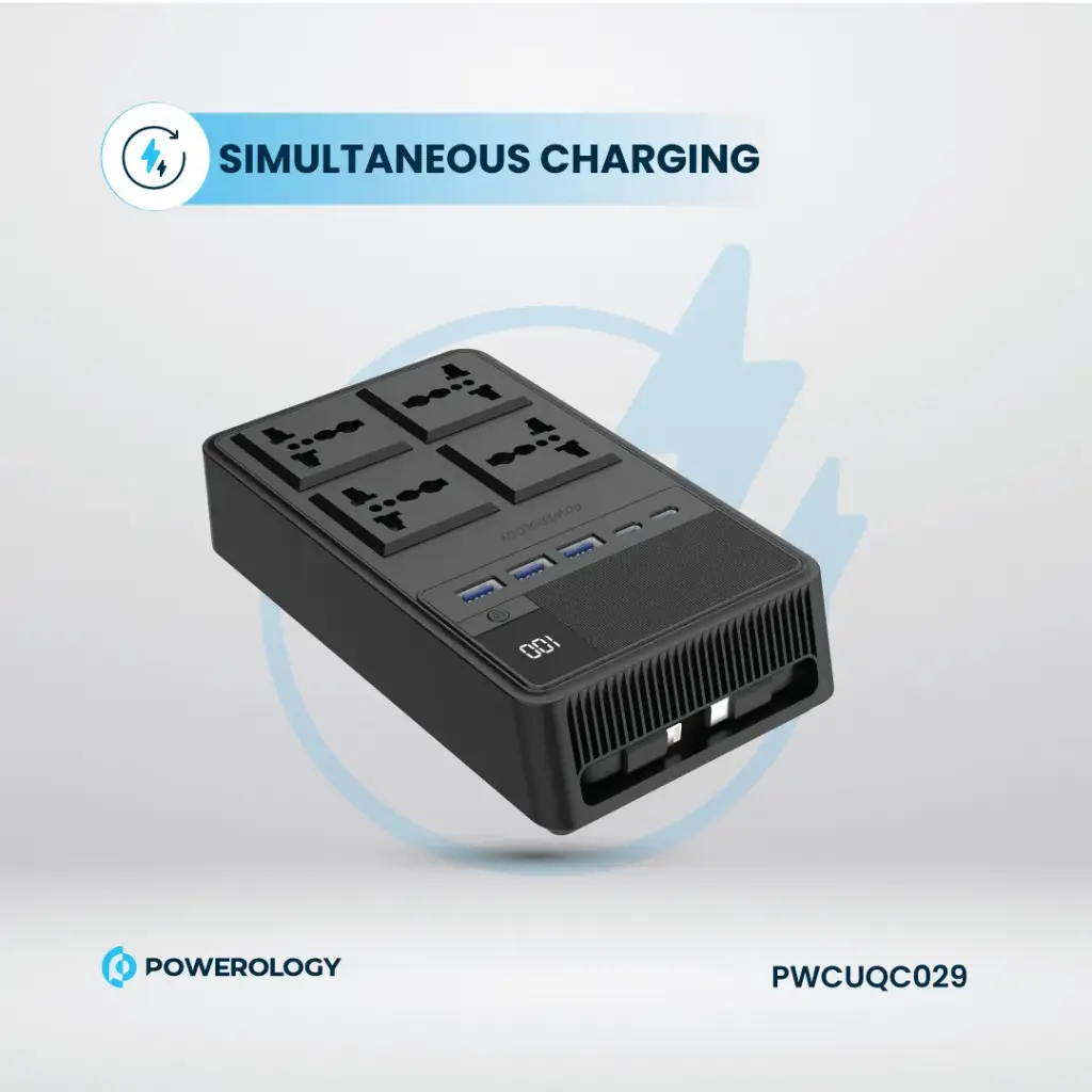 چندراهی و محافظ برق 2500W پاورولوژی مدل POWEROLOGY 4 AC POWER STRIP PWC029
