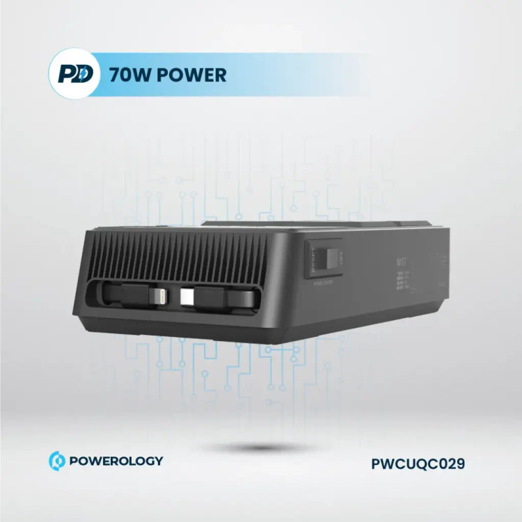 چندراهی و محافظ برق 2500W پاورولوژی مدل POWEROLOGY 4 AC POWER STRIP PWC029