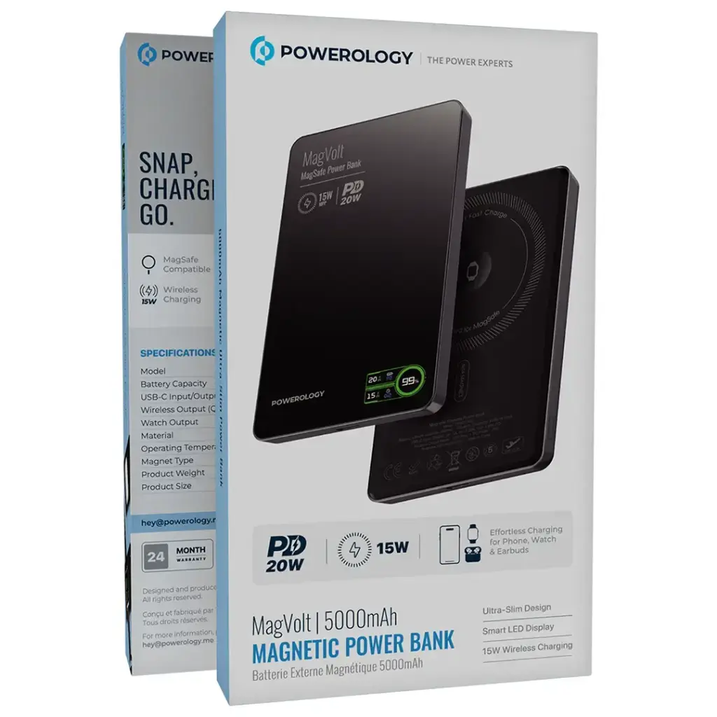 پاور بانک مگ سیف پاورولوژی Powerology 5000mAh Power Bank Magsafe