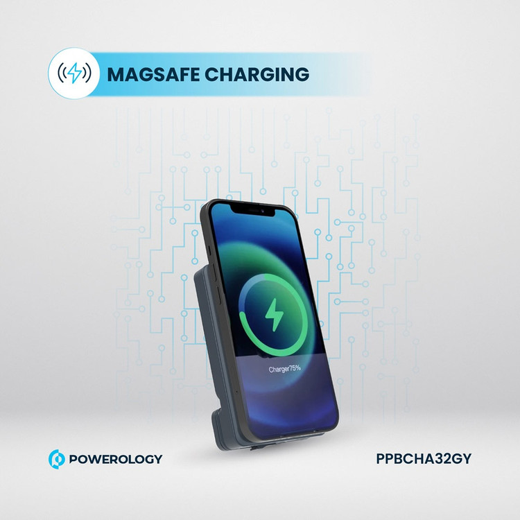 هولدر + شارژر وایرلس + Powerology 15W Square Magnetic Wireless Fast Charging Pad with Airvent Suction Mount and Car Charger