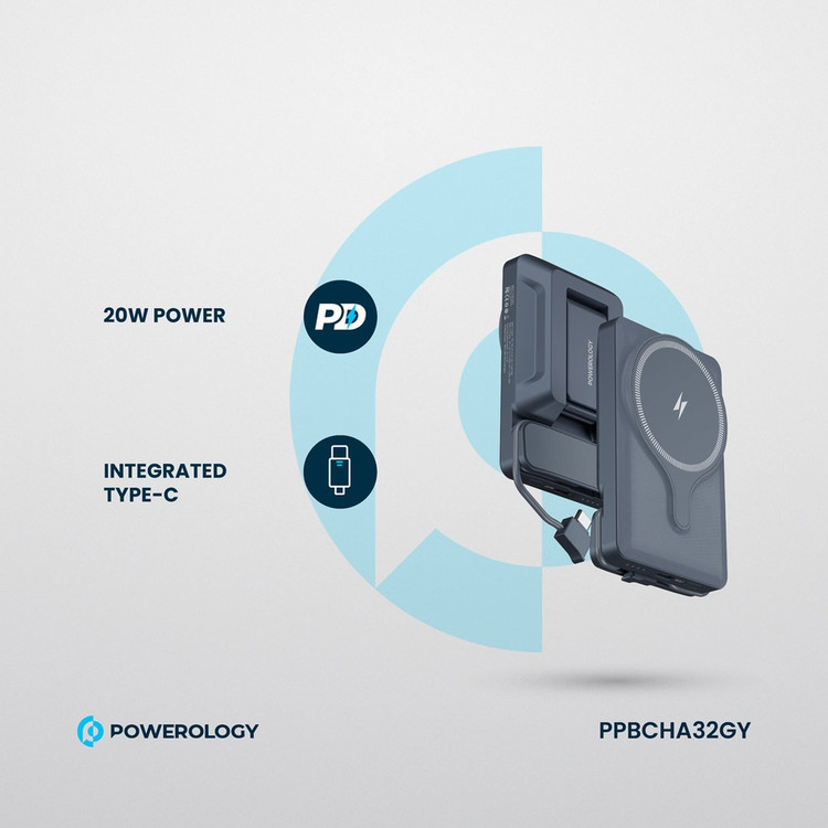 هولدر + شارژر وایرلس + Powerology 15W Square Magnetic Wireless Fast Charging Pad with Airvent Suction Mount and Car Charger