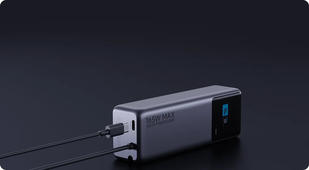 پاوربانک شیائومی Xiaomi 165W مدل PB1165M ظرفیت 10000mAh با کابل USB-C داخلی و خروجی 165 وات