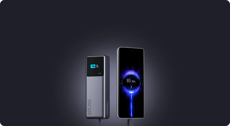 پاوربانک شیائومی Xiaomi 165W مدل PB1165M ظرفیت 10000mAh با کابل USB-C داخلی و خروجی 165 وات