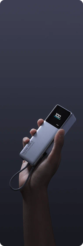 پاوربانک شیائومی Xiaomi 165W مدل PB1165M ظرفیت 10000mAh با کابل USB-C داخلی و خروجی 165 وات