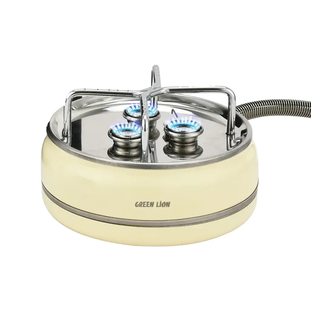 اجاق گاز سفری Green Lion Orbit Flame سه شعله 4000 وات با جرقه‌زن و شلنگ 60 سانتی‌متری