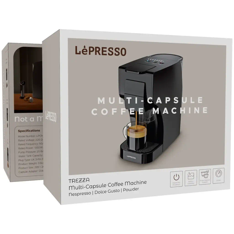اسپرسوساز چندکاره LePresso Trezza مدل LPCM6618 با پمپ 20 بار و توان 1350 وات