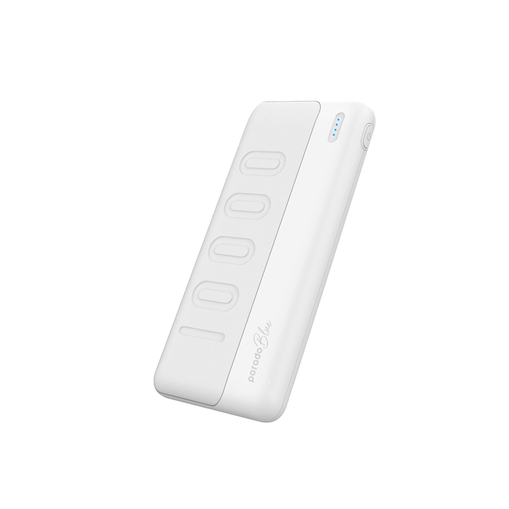 پاوربانک Porodo Blue ظرفیت 10000mAh مدل PB-PWBMCA10 با دو خروجی USB-A و طراحی Slim