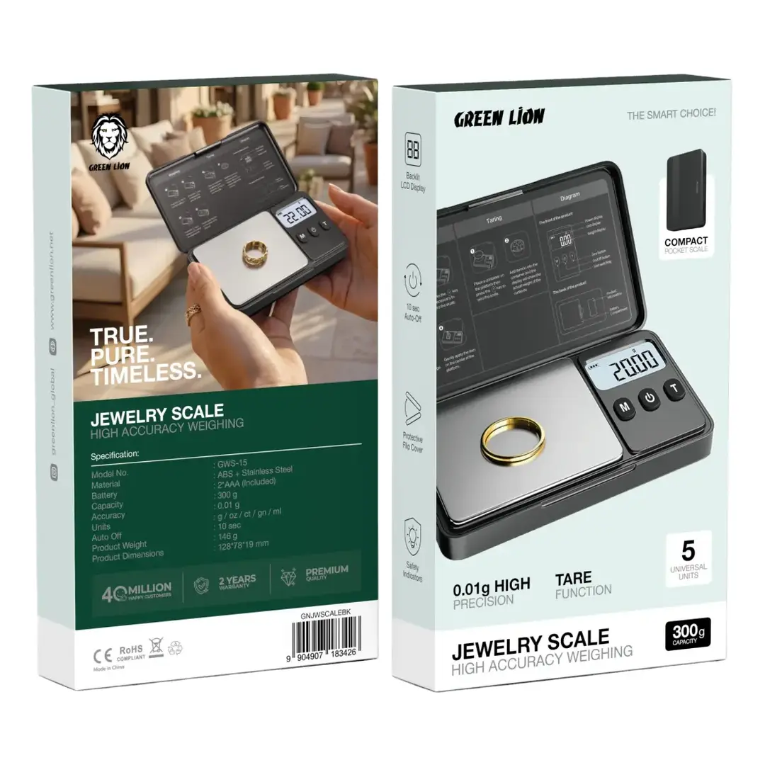 ترازوی دیجیتال جواهرات Green Lion GWS-15 با دقت 0.01 گرم و ظرفیت 300 گرم