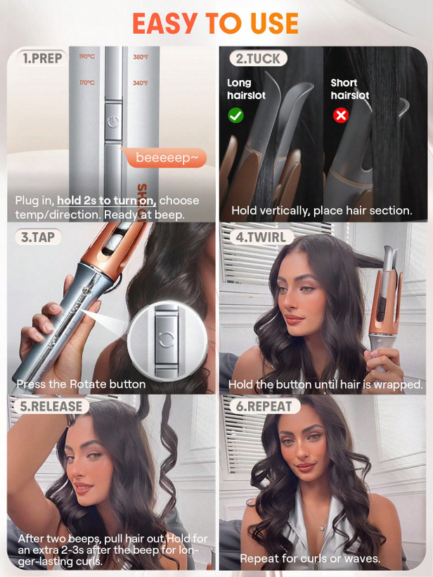 فرکننده مو اتوماتیک SHEGLAM It-Curl One-Touch مدل 25mm | فرکن تکلمسی با پوشش سرامیکی