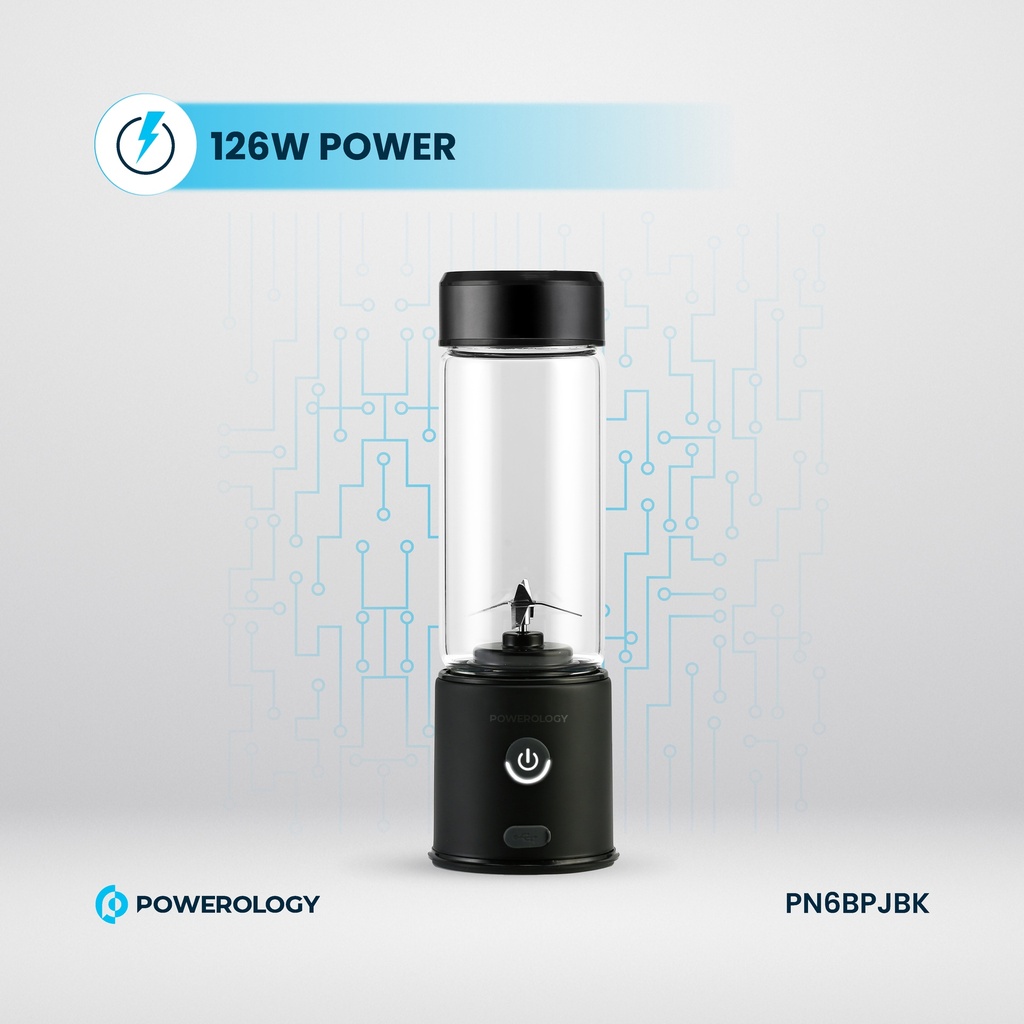 مخلوط کن و آبمیوه گیر پرتابل Powerology مدل PN6BPJBK | شش تیغه 126 وات و 450 میلی لیتر