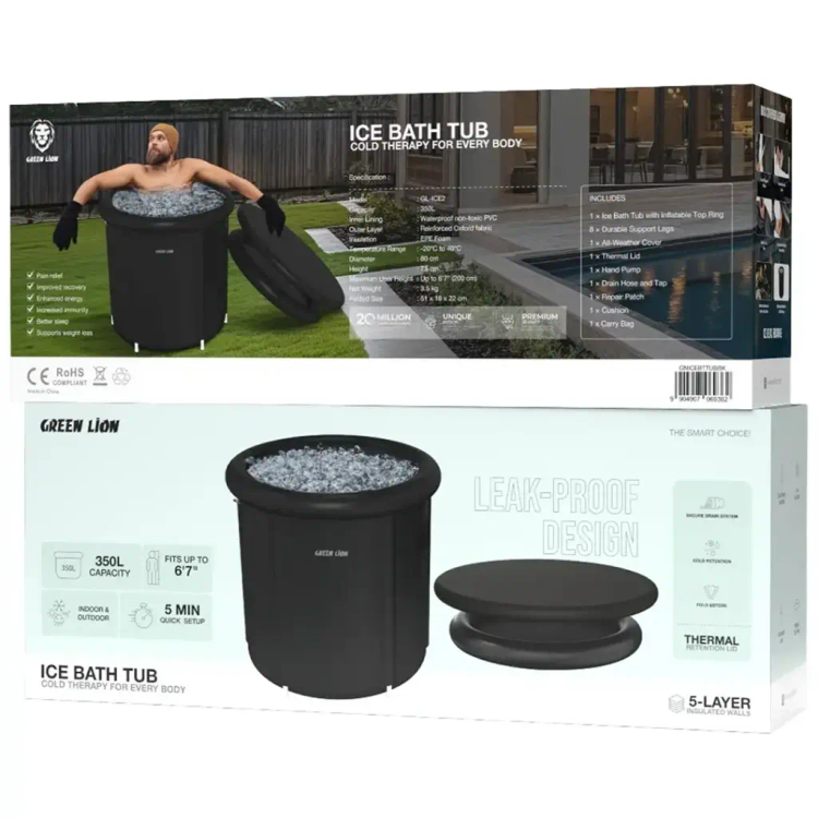 وان یخ Green Lion Ice Bath Tub GL-ICE2 ظرفیت 350 لیتر | وان حمام سرد قابل حمل