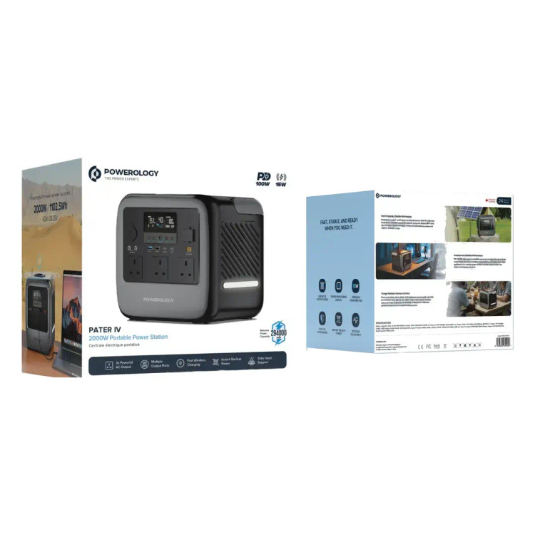 پاور استیشن Powerology Pater IV 2000W مدل PWGC2000GY ظرفیت 1102.5Wh
